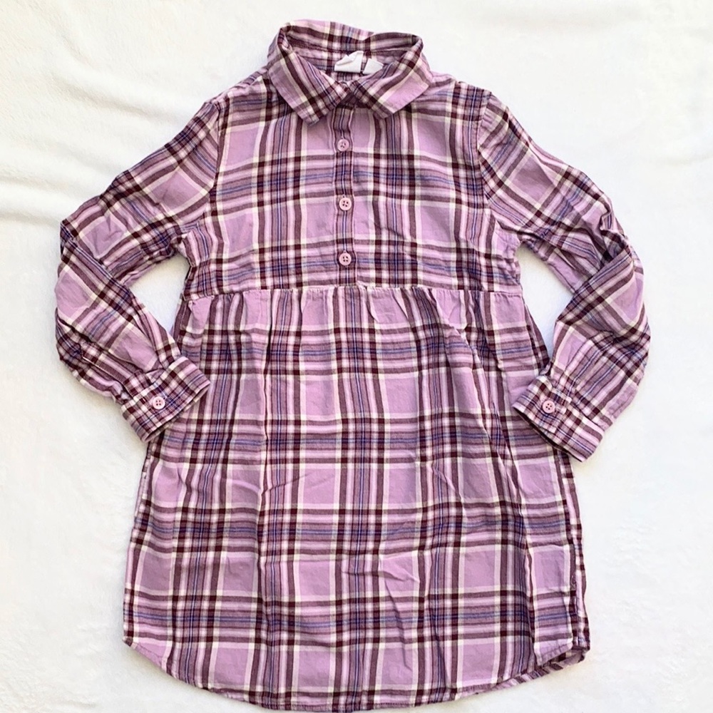 Purple Plaid Shirtdress